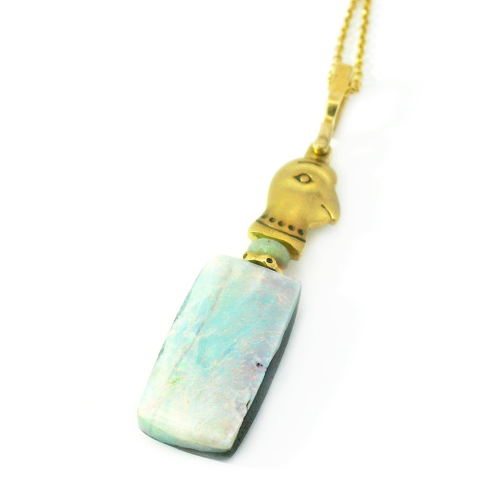 Winton Boulder Opal Necklace - "Fable Animals & Strange Characters"