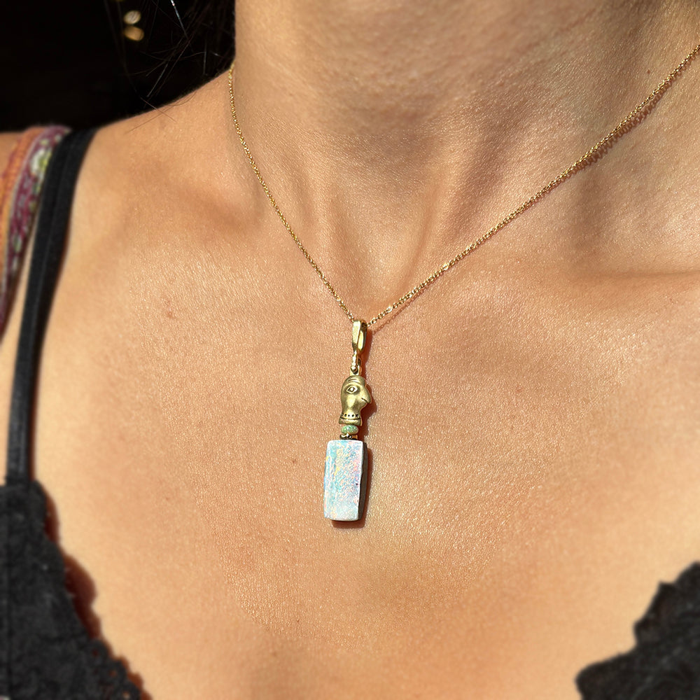 Winton Boulder Opal Necklace - "Fable Animals & Strange Characters"