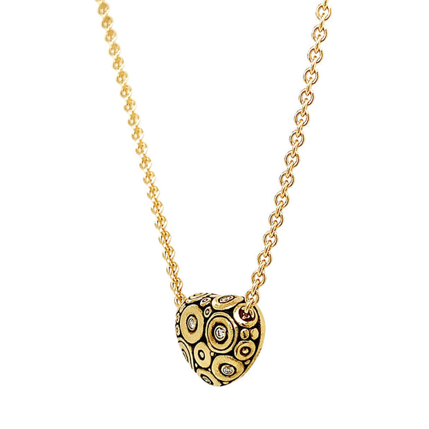 Yellow Gold & Diamond Heart Shaped Necklace - "Newfound Love"