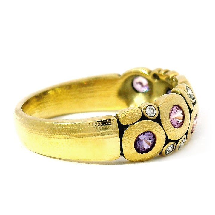 Montana Sapphire & Diamond Domed Ring - "Purple Candy"