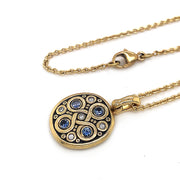 Yogo Sapphire & Diamond Necklace - "Celtic Spring"