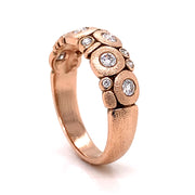 18K Rose Gold Diamond Dome Ring - "Candy"