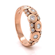 18K Rose Gold Diamond Dome Ring - "Candy"