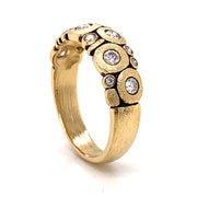 18K Yellow Gold & Diamond Dome Ring - "Candy"