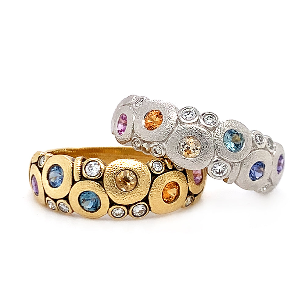 R-122 Alex Sepkus Rainbow Montana Sapphire Domed Ring | Alara Jewelry