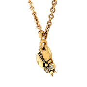 Diamond & Yellow Gold Beatle Pendant - "Thoughtful Beetle"