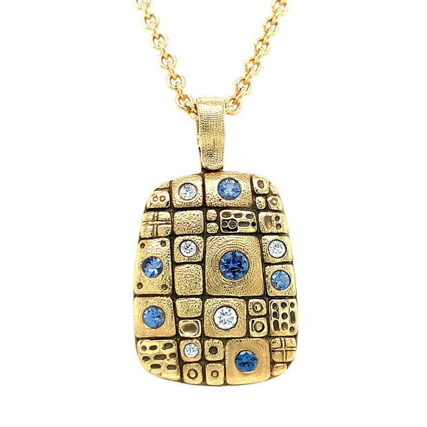 Yogo Sapphire & Diamond Necklace - "Old Pathway"