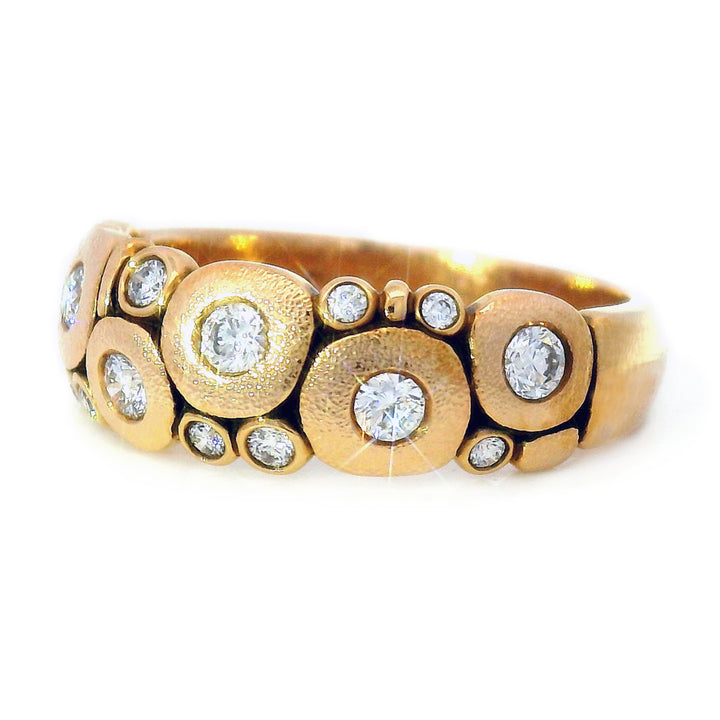 18K Rose Gold Diamond Dome Ring - "Candy"