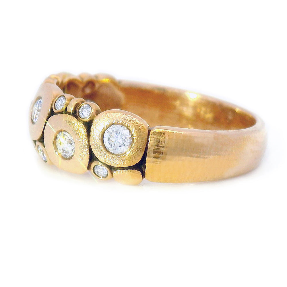 18K Rose Gold Diamond Dome Ring - "Candy"