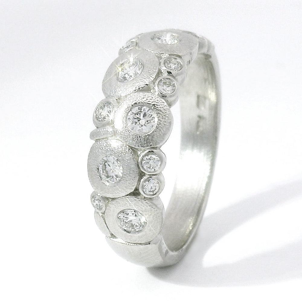 Diamond & Platinum Domed Ring - "Candy"