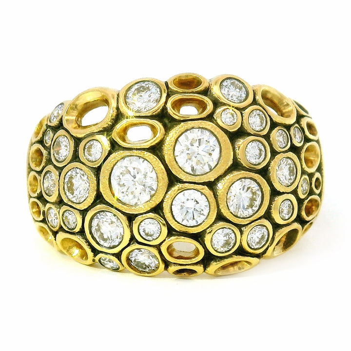 18K Yellow Gold & Diamond Band - "Open Work"