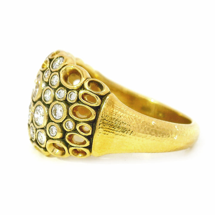 18K Yellow Gold & Diamond Band - "Open Work"