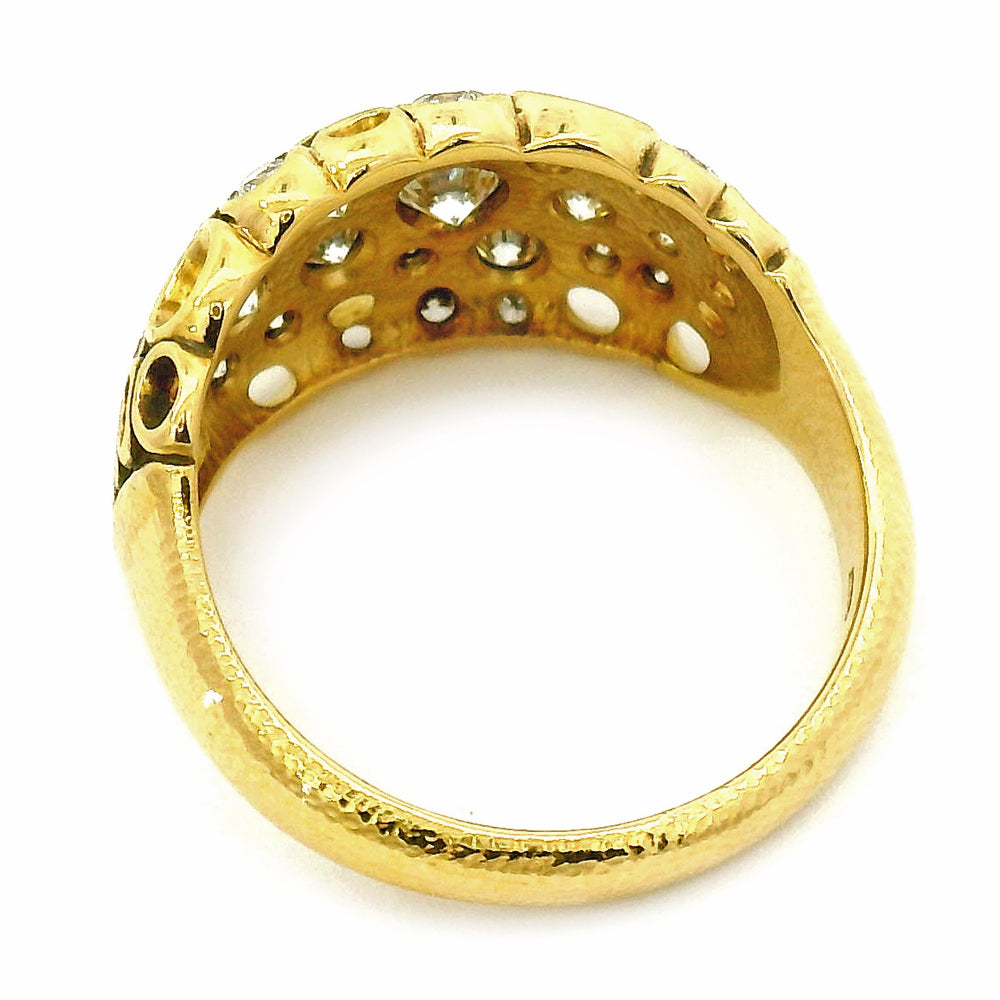 18K Yellow Gold & Diamond Band - "Open Work"