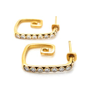 Diamond & Yellow Gold Earrings - "Spiral"