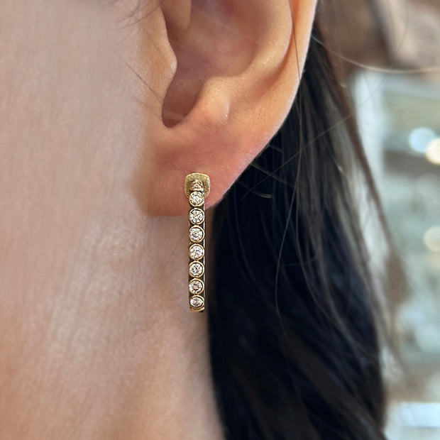 Diamond & Yellow Gold Earrings - "Spiral"