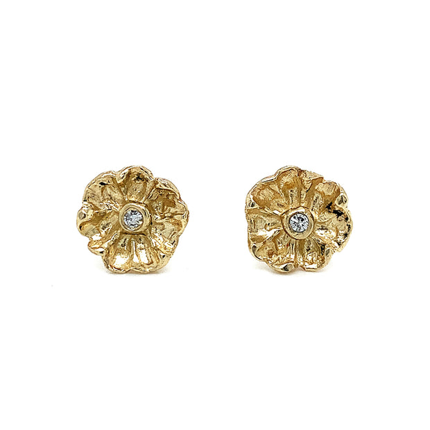 1.38ct F VS2 1 Diamond Flower Cluster 14k White Gold Earring - Etsy