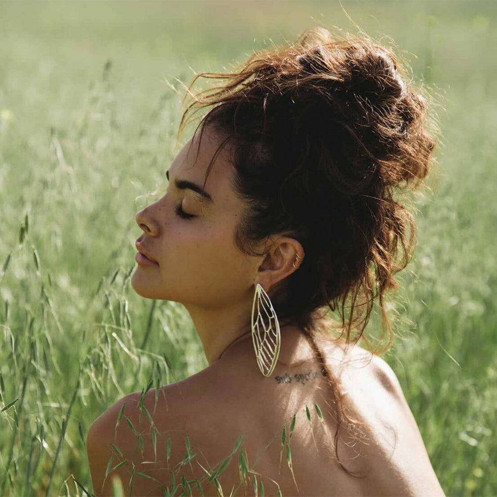 Sterling Silver Statement Earring - "Bold Cicada Wings"