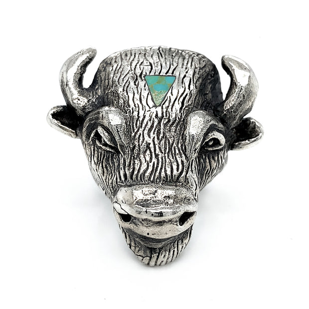 Sterling Silver & Turquoise Statement Ring - "Bison"