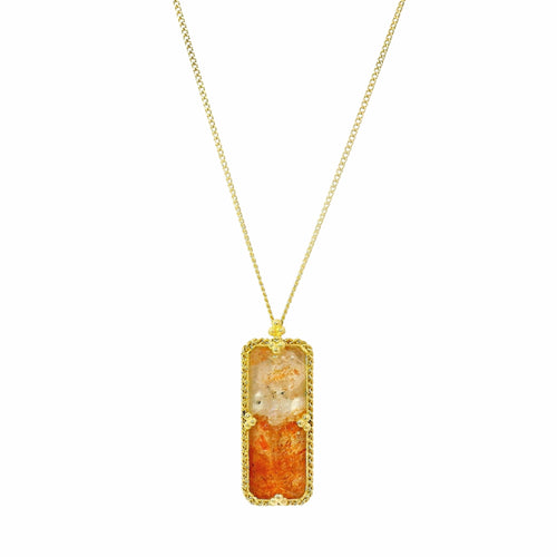One-of-a-Kind Sunstone & Gold Necklace – “Heat Haze”