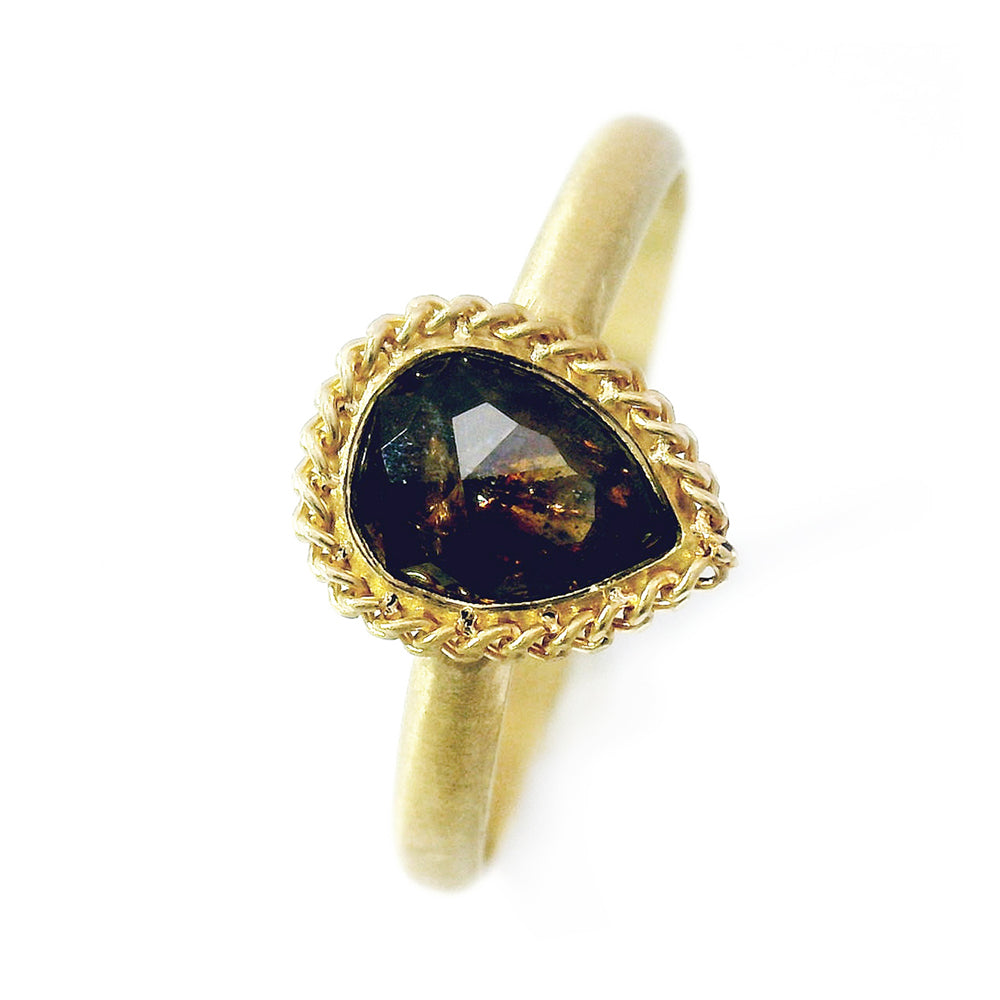 Brown Salt & Pepper Diamond Ring - "Siena"