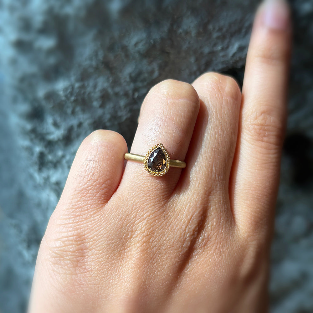 Brown Salt & Pepper Diamond Ring - "Siena"
