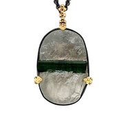 Green Tourmaline Crystal & Quartz Necklace - "Nori"