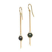 Gold Chain and Tahitian Pearl Earrings - "Dewdrop"