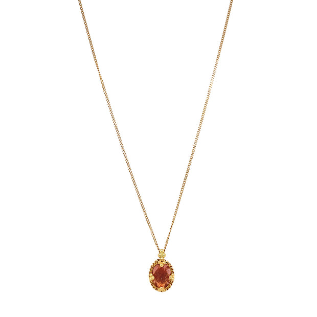 One-of-a-Kind Yellow Gold & Peach Tourmaline Necklace - "Luma"