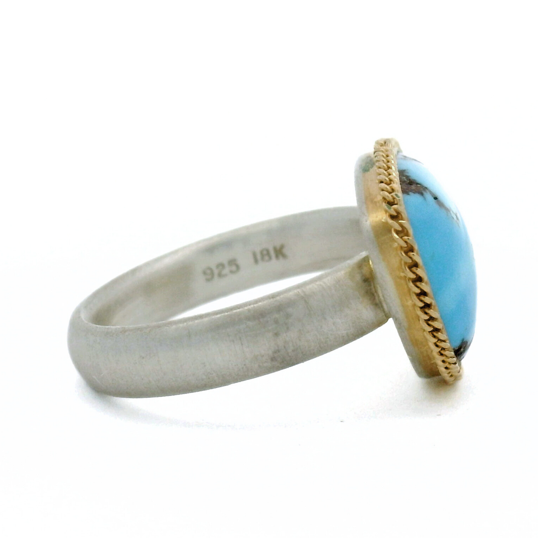 Turquoise, Gold & Silver Ring- "Tibetan Skies"