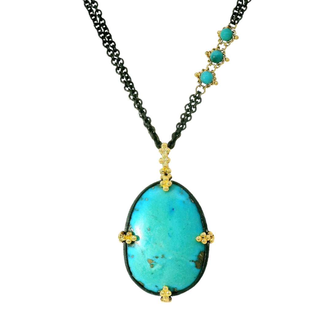One-of-a-kind Red Mountain turquoise pendant necklace by Amáli