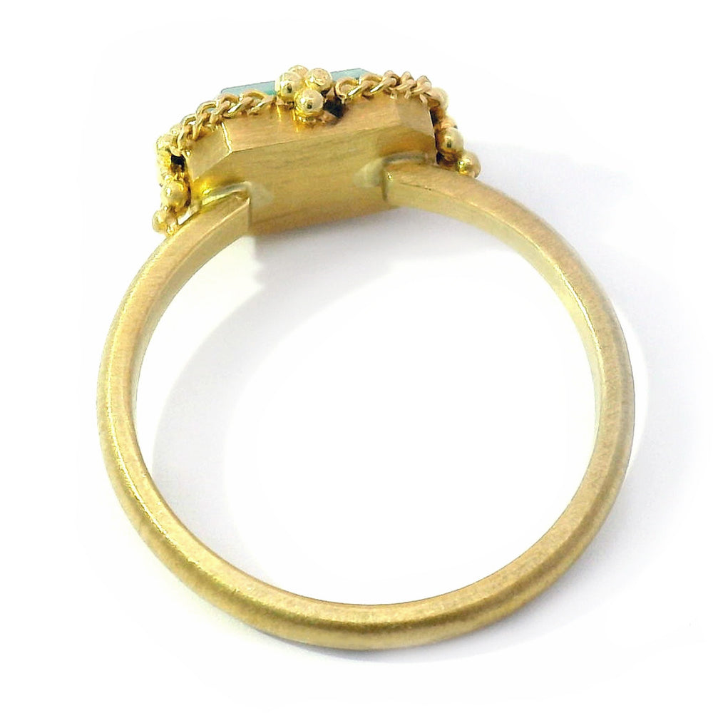 Yellow Gold and Emerald Ring - "Treasure Isle"