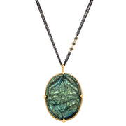 One-of-a-Kind Labradorite & Diamond Rondelle Necklace - "Mystic Lake"