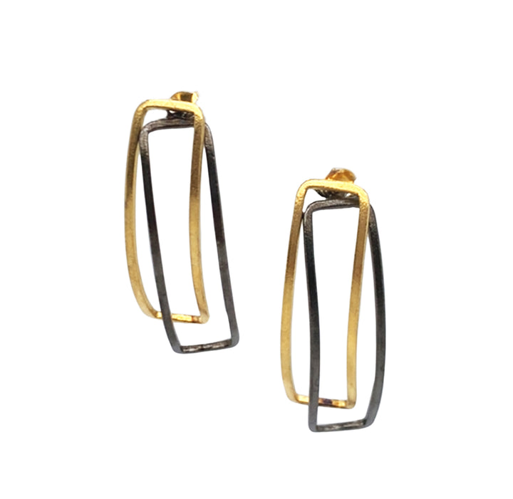 Gold Vermeil and Sterling Silver Earrings - "Kontra"
