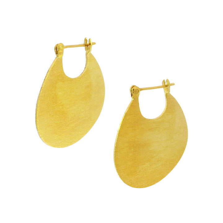 Gold Vermeil Wide Crescent Hoops - "Aurora"