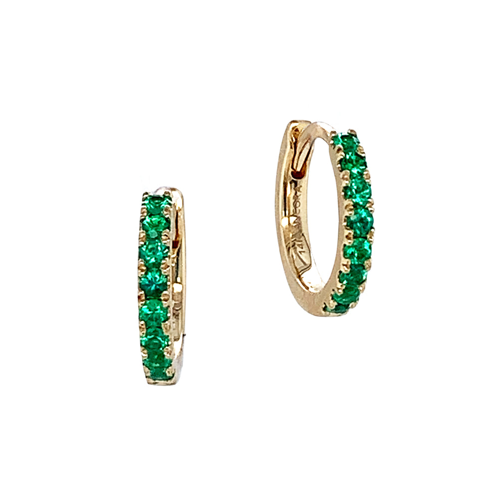 Versil 14K Yellow Gold Fancy Glimmer Infused Hoop Earrings