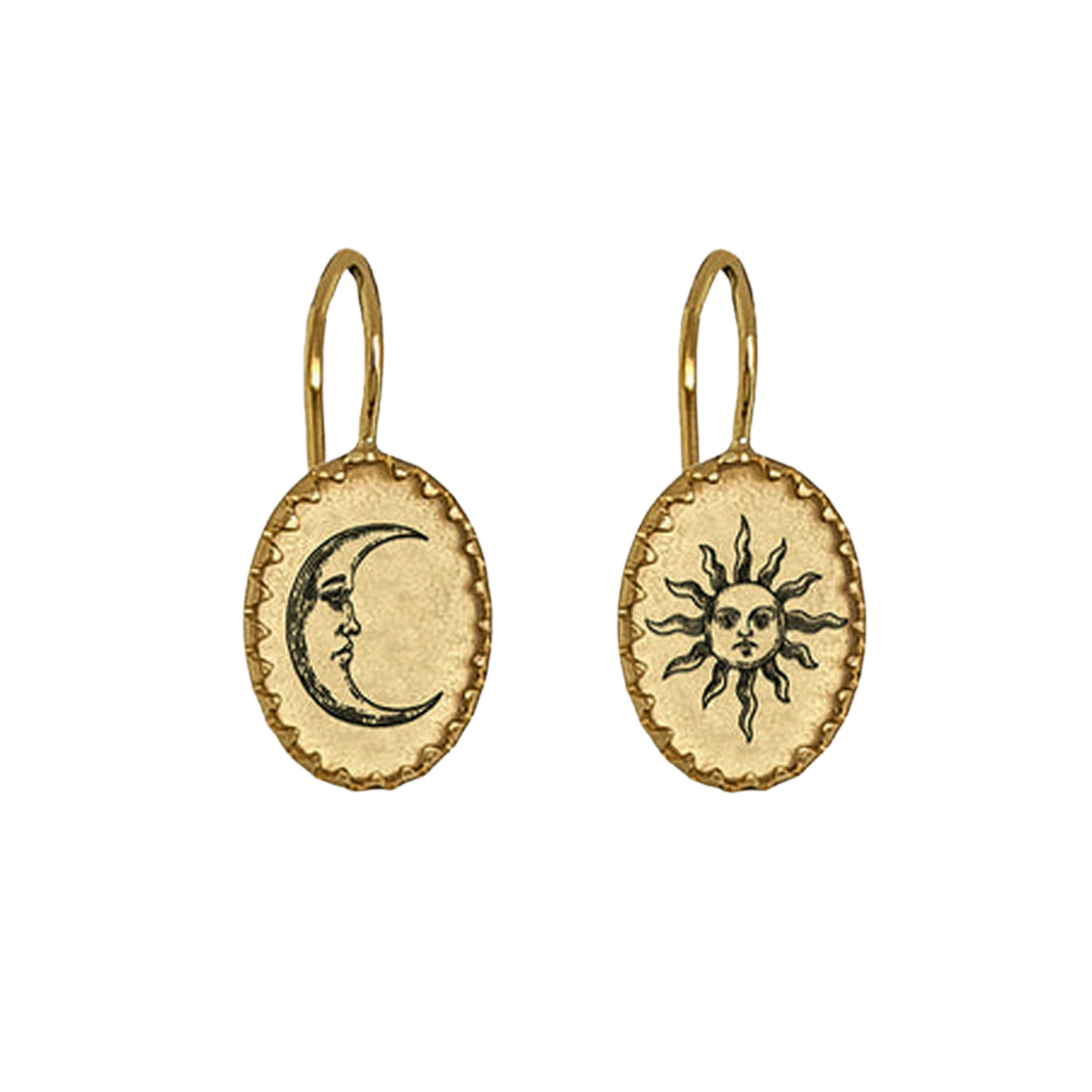 Day & Night sun and moon earrings in gold vermeil and sterling silver