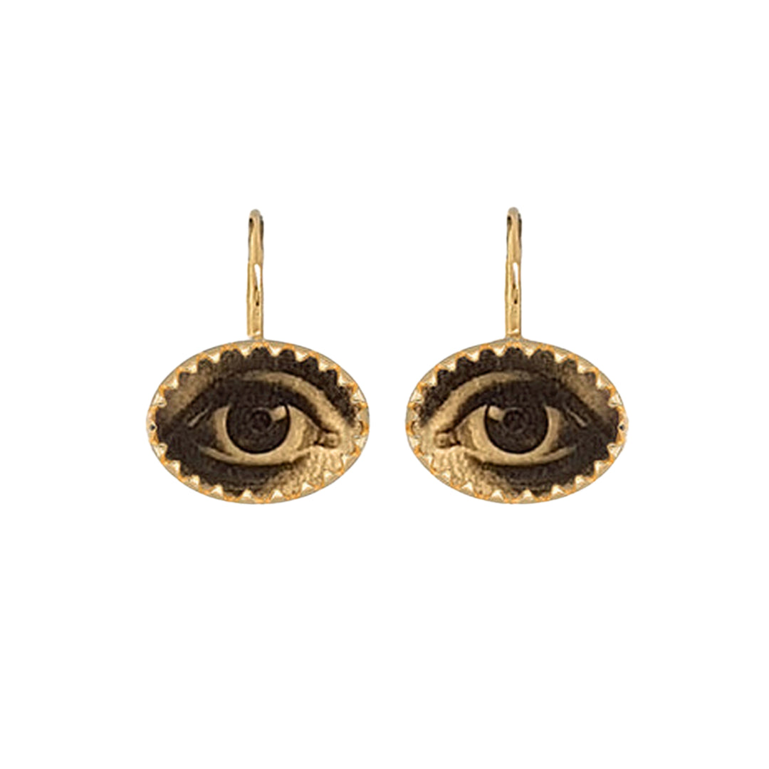 Lover's Eye earrings by Anna Bánkuti in gold vermeil and sterling silver