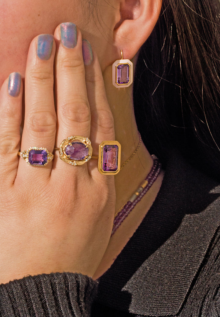 Emerald-Cut Amethyst Ring - "Manhattan"