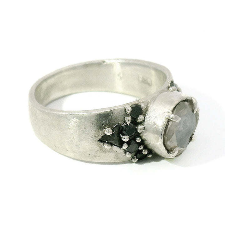 Diamond & Sterling Silver Skull Ring - "Encasement"