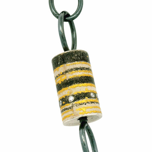 Diamond, Silver, Palladium & Gold Vario Pendant - "Strata"