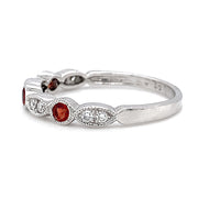 Garnet & Diamond Stackable Band