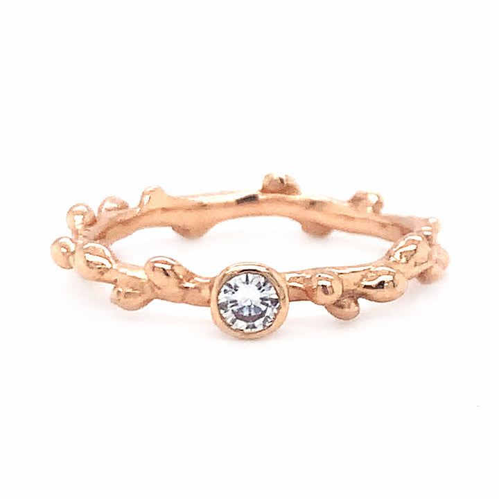 Bright Branch 14k rose gold and diamond ring.