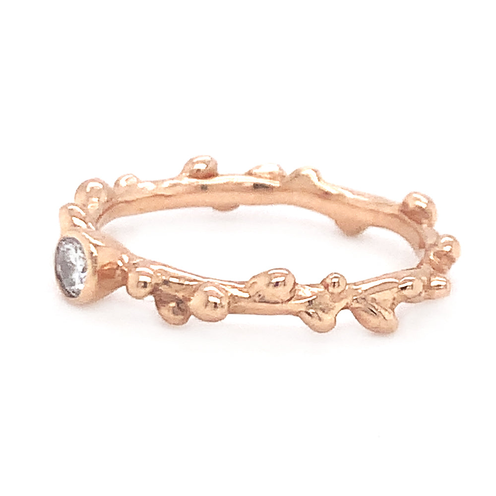 Bright Branch 14k rose gold and diamond ring.