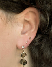 14K Yellow Gold Flat Back Earrings - "Crescents"
