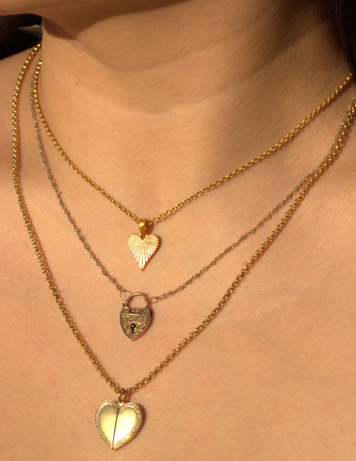 Edwardian Vintage Heart Clasp Necklace - "Treasured Heart"