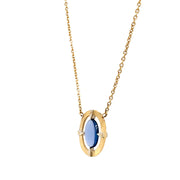 One-of-a-Kind Yogo Sapphire Two Tone Gold Necklace - "Floating Majesty"