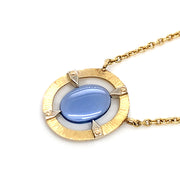 One-of-a-Kind Yogo Sapphire Two Tone Gold Necklace - "Floating Majesty"