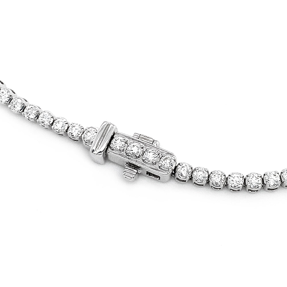 White Gold Diamond Tennis Necklace - "Cascade of Diamonds"