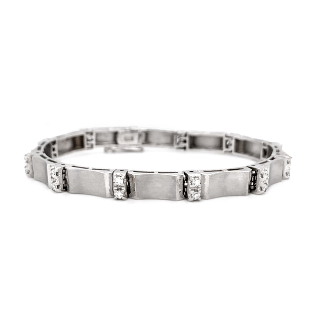 Diamond & 14K White Gold Tennis Bracelet- "Elizabeth"