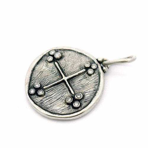 Sterling Silver & Diamond Pendant - "Know Thyself"